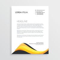abstract yellow letterhead design template vector