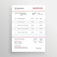 minimal business invoice template design vector