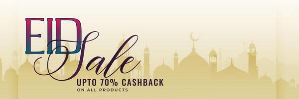 eid sale banner with offer details vector