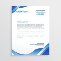 abstract blue business letterhead template vector