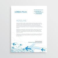 simple arrow letterhead template design vector