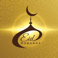 creative mosque design for eid mubarak festival vector
