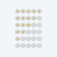 minimal star rating customer feedback symbol vector