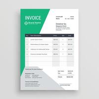 creative green invoice template design vector