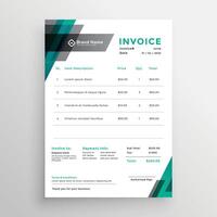 invoice template design in abstract style vector