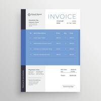 modern blue invoice template design vector