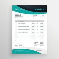 stylish modern wavy business invoice template vector