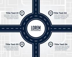 la carretera infografía cuatro pasos modelo vector