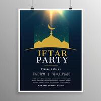 iftar fiesta invitación modelo diseño vector