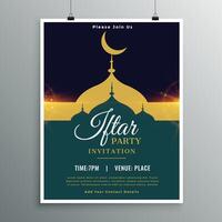Ramadán kareem iftar fiesta invitación modelo vector