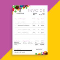 abstract colorful circles invoice template design vector