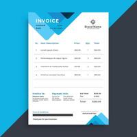 professional blue creaive business invoice template vector