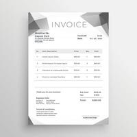 gray abstract invoice template design vector