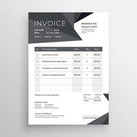 elegant black business invoice template vector