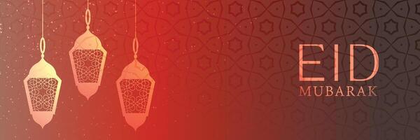 islámico eid Mubarak festival bandera diseño vector