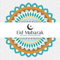 eid mubarak islamic pattern greeting design vector