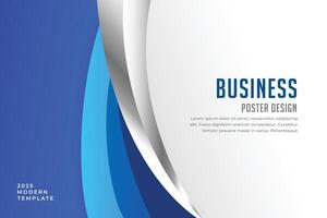 elegant blue business style flyer template vector