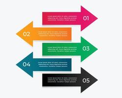 flecha infografía con cinco pasos vector