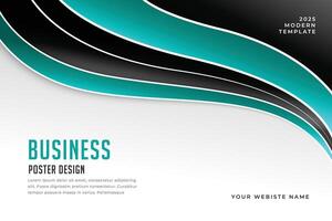 stylish wavy business presentation template design vector