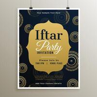 ramadan islamic iftar party golden template vector