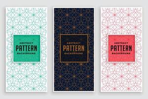 abstract line florals pattern banner design vector