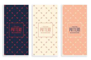 abstract subtle pattern banners set vector