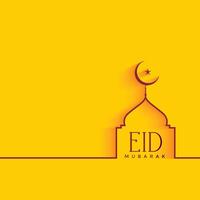 minimal eid festival background with mosque shape vector