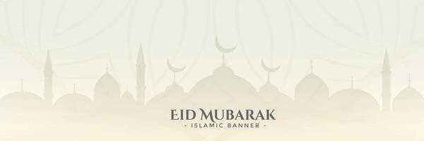 elegante eid Mubarak festival bandera diseño vector