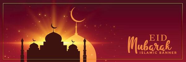 eid mubarak occasion banner design vector