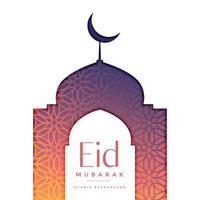 lovely eid mosque design background vector