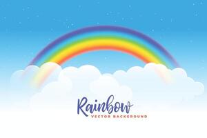 rainbow and clouds background design vector