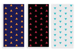 triangle repeat patterns banner set vector