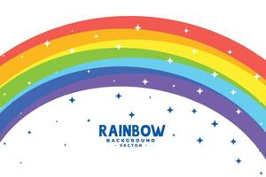 curve rainbow arc with stars background vector