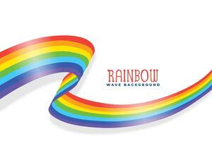 rainbow wavy ribbon or flag background vector