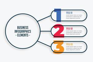 márketing negocio infografía con Tres pasos vector