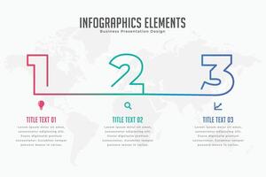 Tres pasos gráfico infográfico cronograma modelo vector