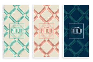 abstract diagonal lines geometric pattern design banners set vector