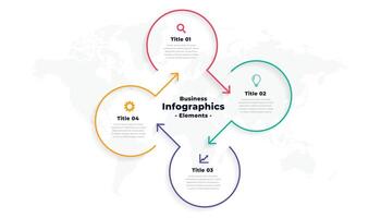 four steps directional line infographic template design vector