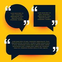 black modern quotes template in chat bubble style vector