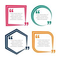 set of four geometric quotes template design vector
