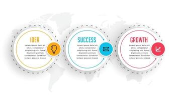 circular business infographic template with three steps vector