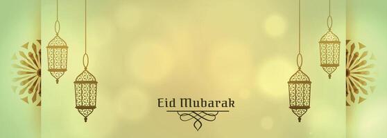 eid festival celebration banner with text space vector
