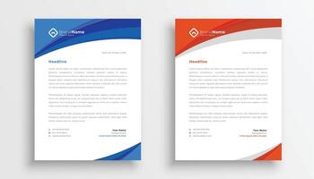 collection of two professional letterhead template a formal document vector