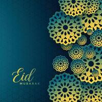 decorative eid mubarak islamic festival wishes background vector