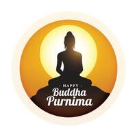 hindú religioso Buda purnima o vesak día antecedentes vector