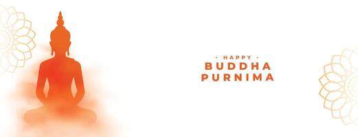 happy buddha or guru purnima holiday banner vector