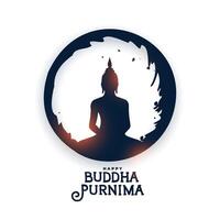 beautiful buddha purnima cultural white background vector