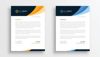 set of official letterhead template for company identity vector