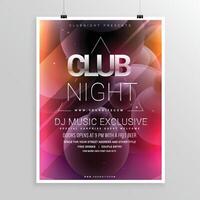club night party flyer template with date and time details vector