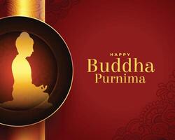 happy buddha purnima or vesak day holiday background in premium style vector